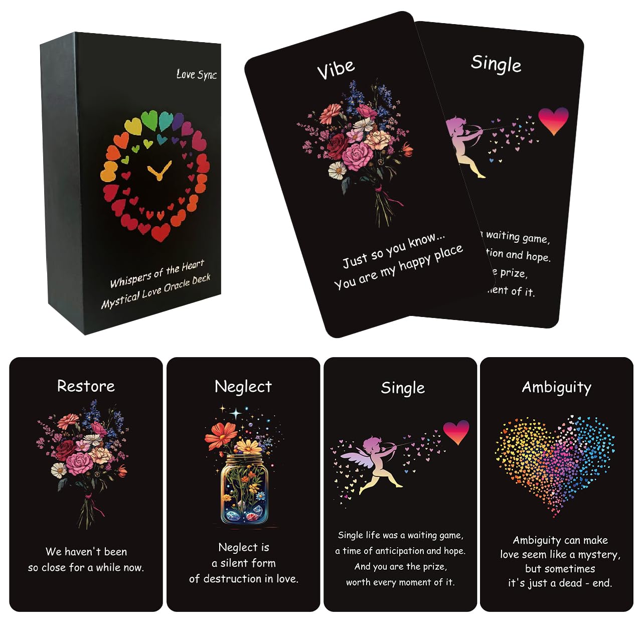 Love Oracle Cards - 60-Card Deck for Relationships, Singles & Beginners | Gain Clarity, Uncover Emotional Barriers, Twin Flame & Soulmate Guidance