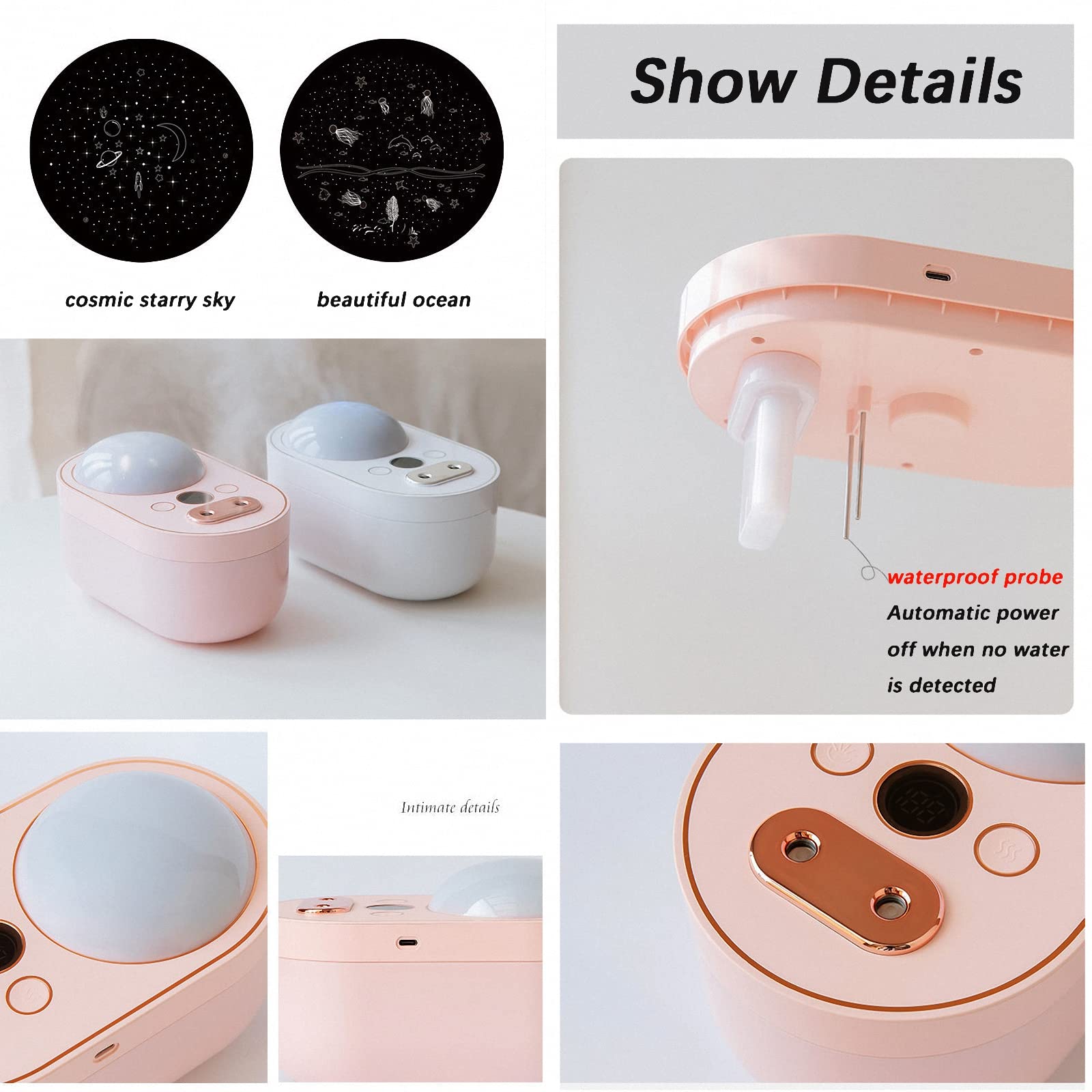 Humidificador de proyector de pulverización Dual, humidificador silencioso de pulverización de Gran tamaño para Oficina de Dormitorio USB, Regalo de Festival para niños
