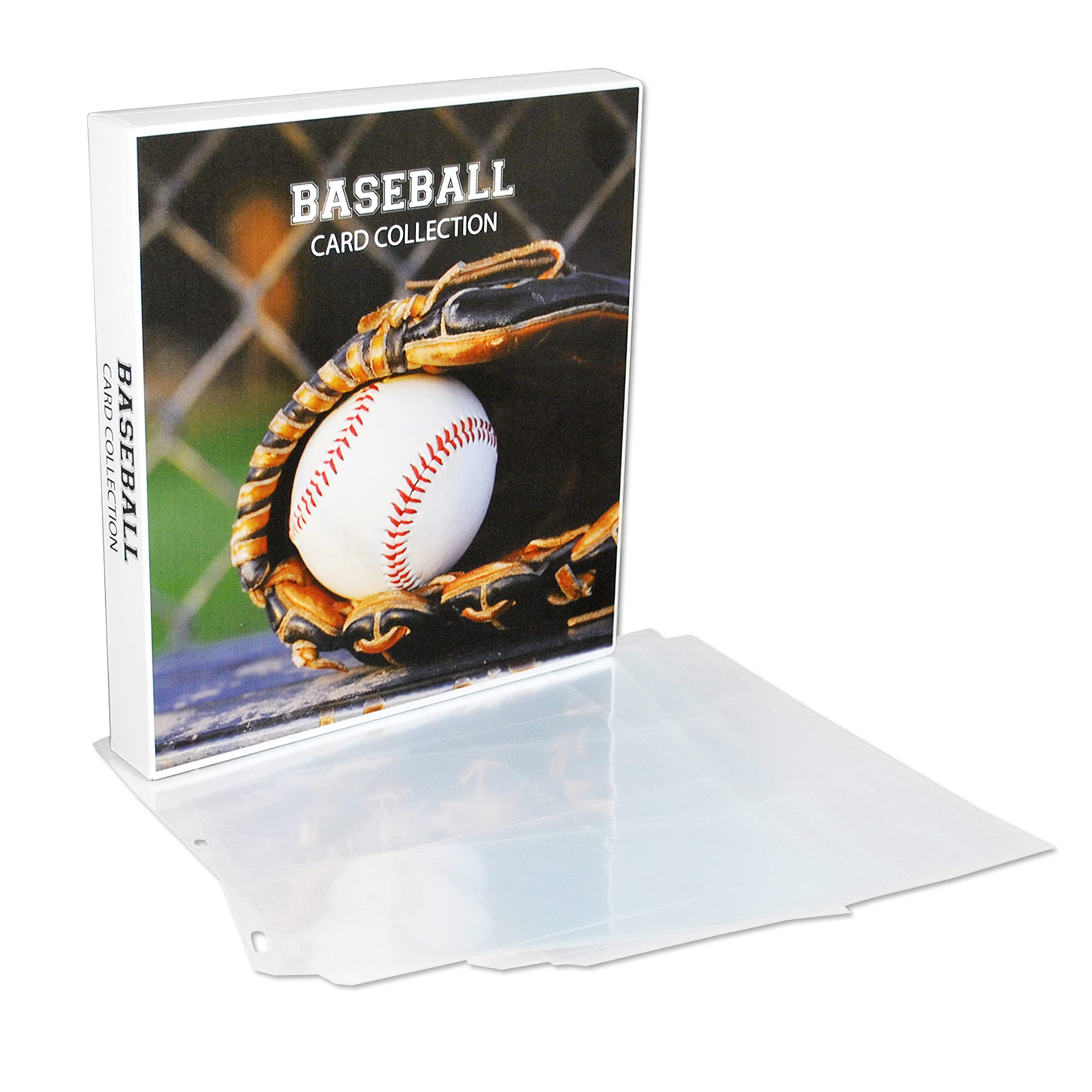 UniKeepBaseball Themed Trading Card Collection Binder with 10 Platinum Series Trading Card Pages. Fully Enclosed Case with a Locking Latch to Keep Cards Secure…