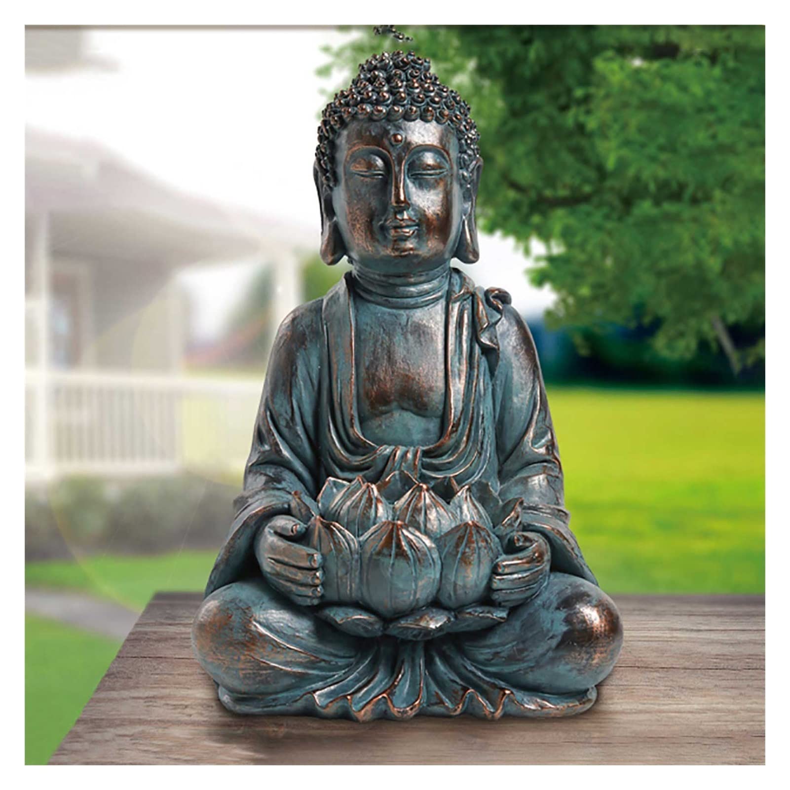 Buy Buddha Statue تأمل تمثال بوذا تمثال حديقة الزخرفة التماثيل الشمسية
