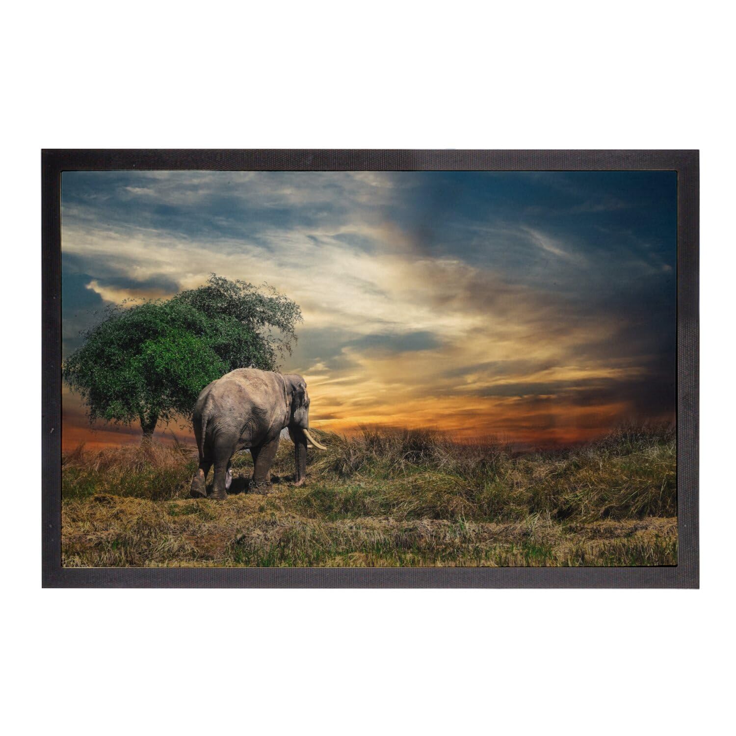 Paillasson éléphant d'Afrique pour décorer une entrée chaleureuse