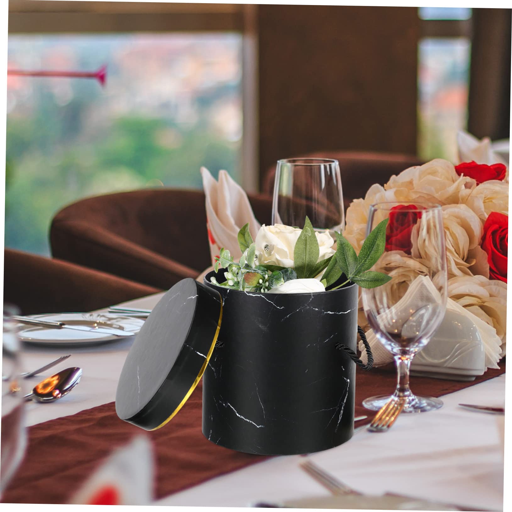 ORFOFE Scatole Floreali per San Scatola Portaoggetti Circolare Portatile Set di Scatole Fai da Te