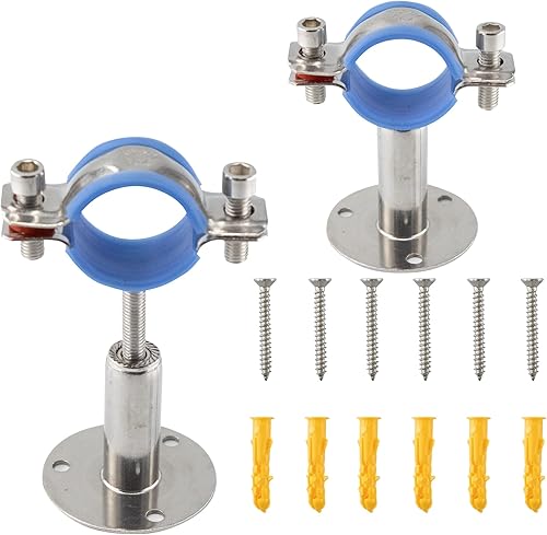 Miniatura 10 de Soporte de tubo de montaje en pared de acero inoxidable 304, abrazadera de tubo ajustable, soporte de correa de tubo de soporte fijo para tubos de