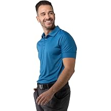 Levelwear Mens Reserve Short Sleeve Quick Dry Golf Polo Shirt High-Low Hem with Side Slits