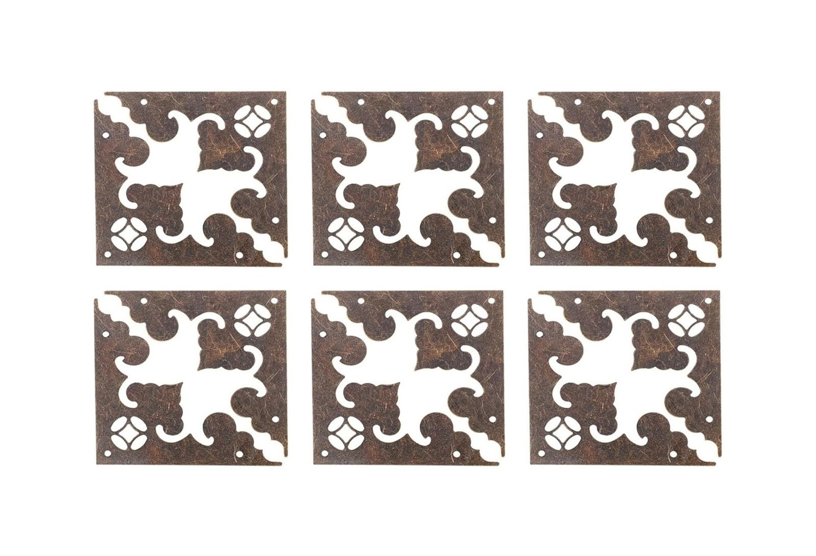Table Corner Protectors Safety Edge, 24pcs Iron Box Corner Protectors Coffee 5.8x5.7x0.1cm