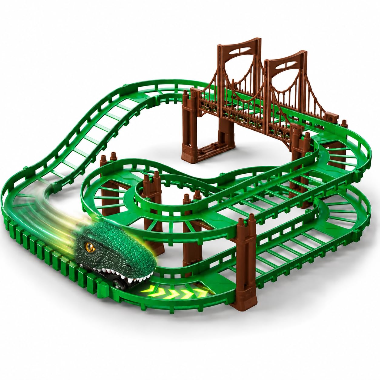 Dinosaur Car Race Track Set for Kids | Flexible DIY Car Track Toy for Boys & Girls | Build Your Own Car Racing Track | Indoor Play Toy Gift for 3 4 5 6 Year Old-image-14