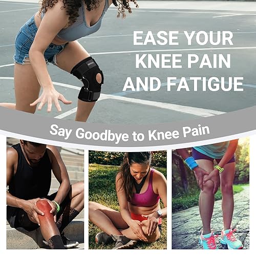 Miniatura 3 de Rodillera con estabilizadores extraíbles con bisagras de doble cara y almohadillas de gel para rótula, dolor de rodilla de desgarro de menisco,