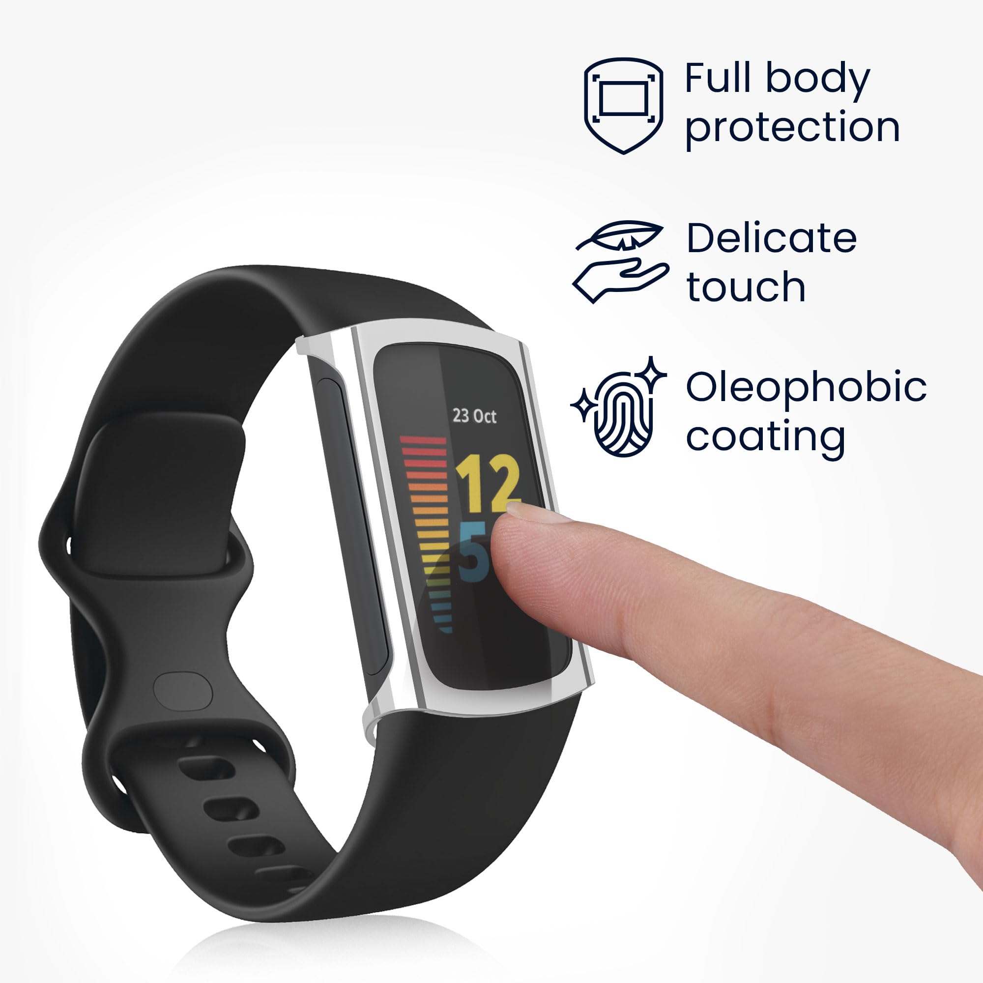 kwmobile Etui kompatybilne z Fitbit Charge 6 / Charge 5 – 2 x silikonowe etui na monitor fitness z TPU – srebrne/ciemnoszare
