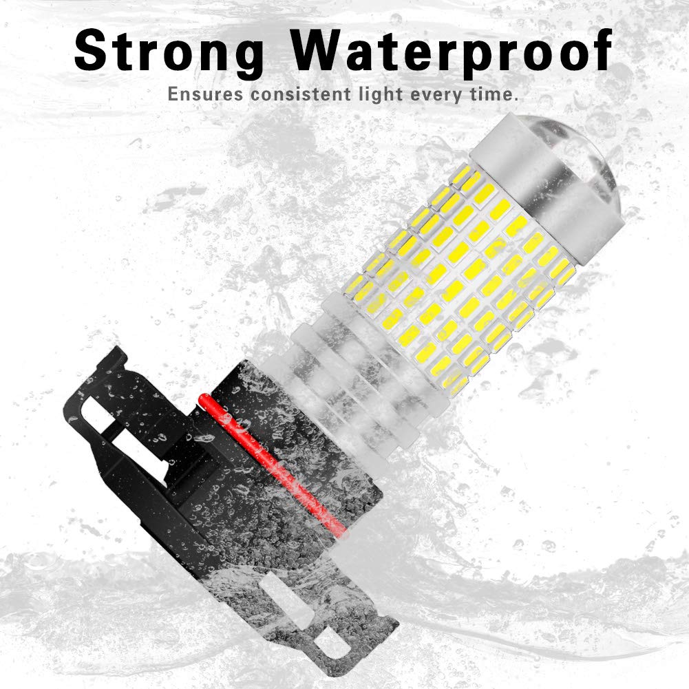 PSX24W 2504 Lampadine Fendinebbia a LED Xenon Bianco 3000LM 3014 SMD 144-EX Chipset con Proiettore per Obiettivo Auto Fendinebbia Fendinebbia 12-24 V (2-Pack)