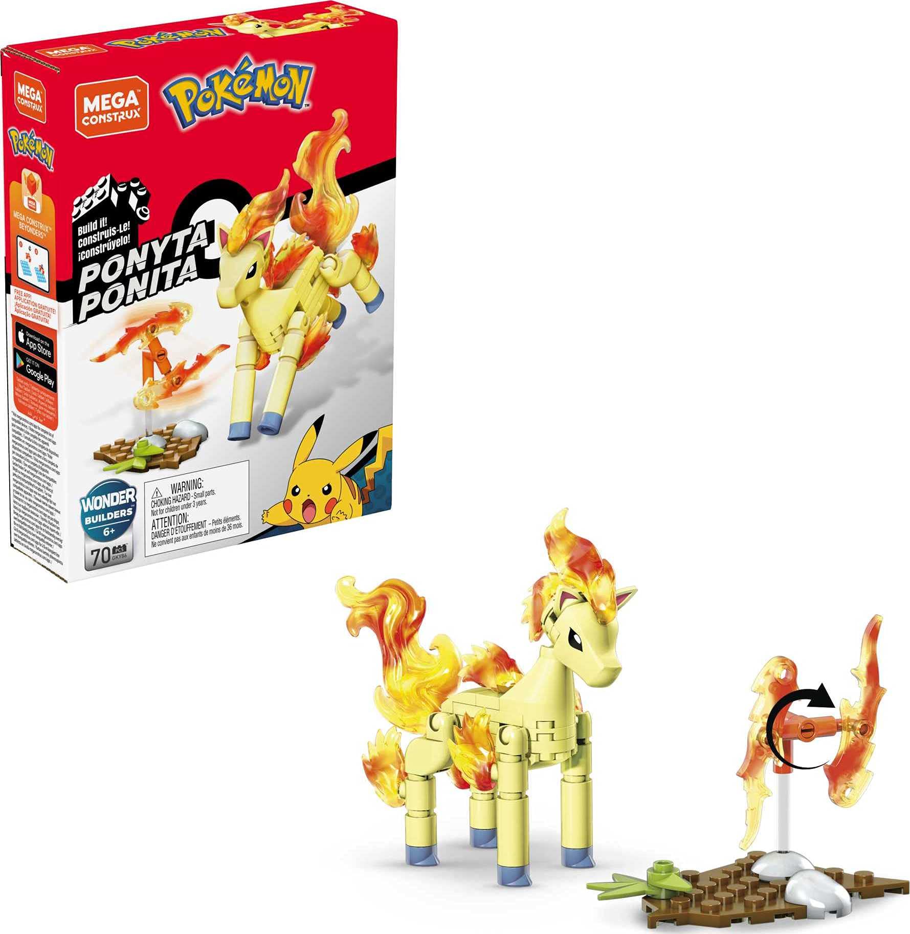 Mega Construx Ponyta Pokémon: Set Da Costruzione Con Figure Snodate Per Bambini 6+
