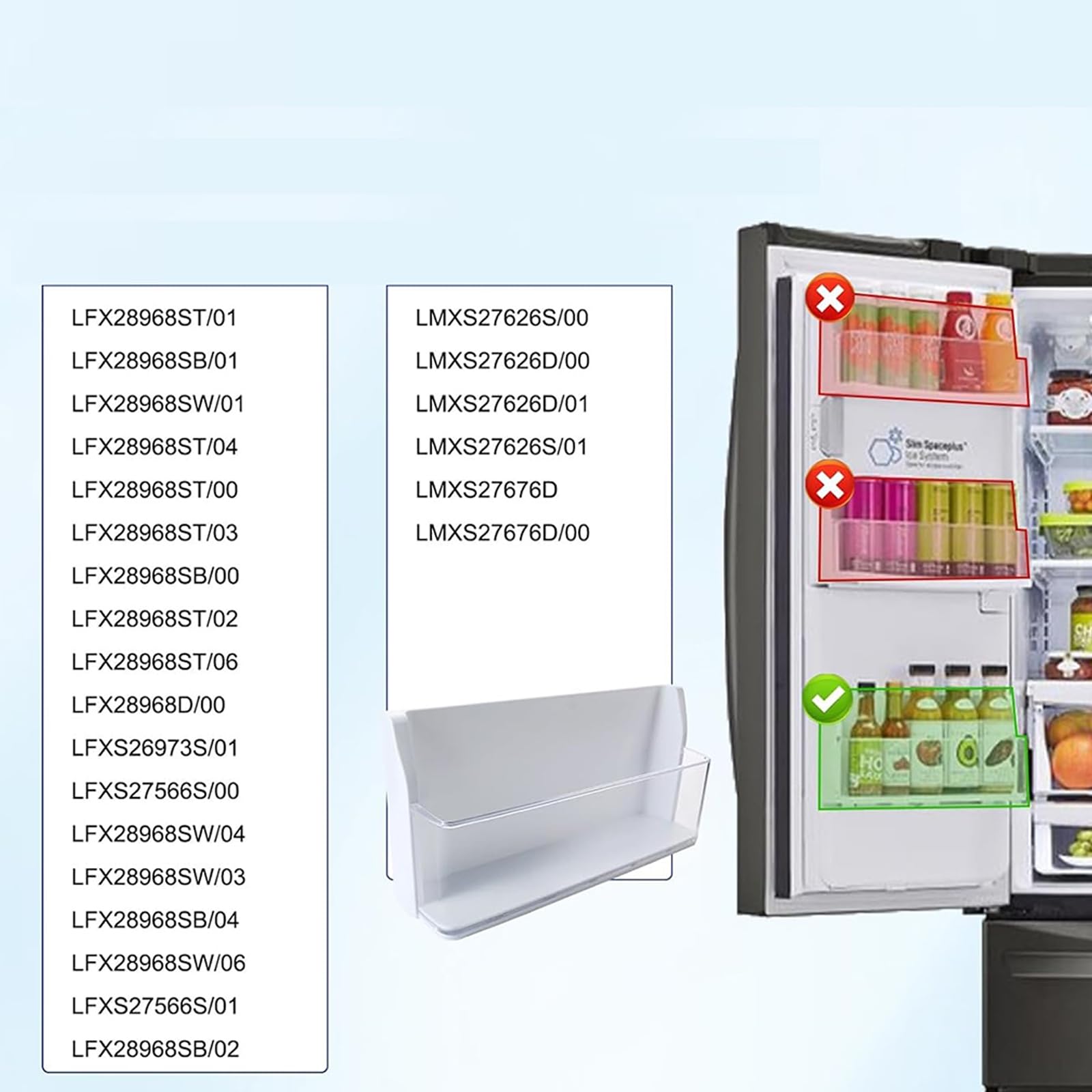 Repuesto de contenedor inferior izquierdo para refrigerador