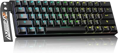 DAREU EK60 HE 8K Hz Mini Teclado Gaming de Disparo Rápido,Compacto 60% Teclado Mecanico con Cable y Correa Decorativa Extraíble, 0.01mm RT Precisión, Interruptores de Efecto Hall, RGB, para PC/Mac