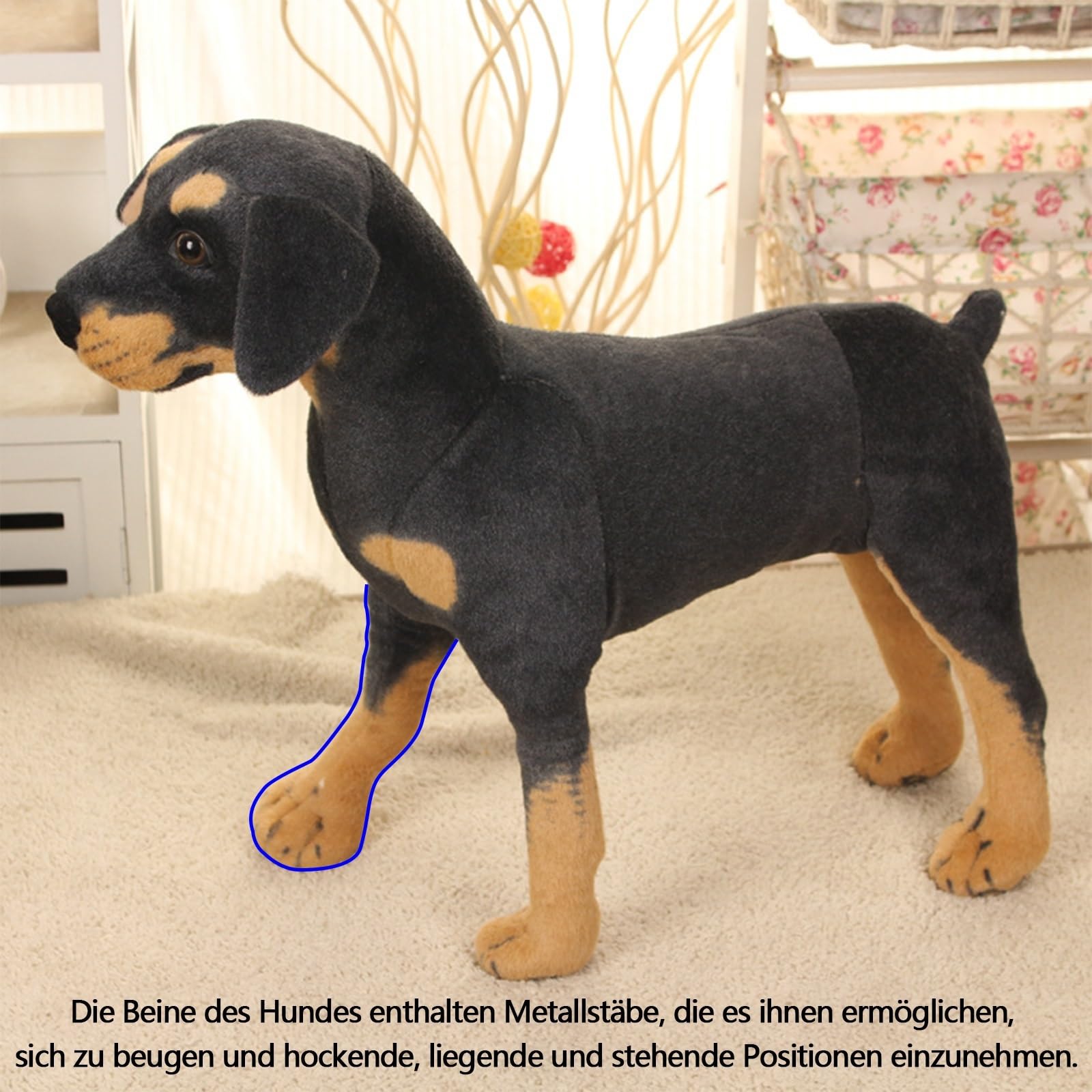 Perro de peluche grande XXL de peluche realista, perro de peluche, juguete de peluche, regalo para niños y adultos (60 cm)