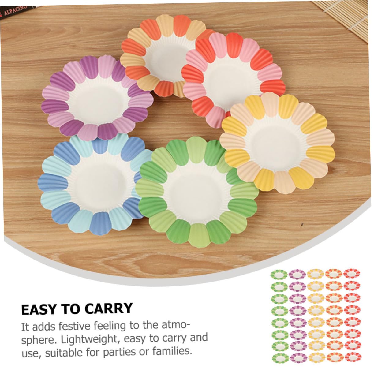 Amosfun 2 Set Piatti Di Carta A Forma Di Fiore Piatti Quadrati Per Feste E Posate Palloncini Luminosi Di Servizio Stoviglie Decorazioni Bomboniere Verdi 100 pezzi*2