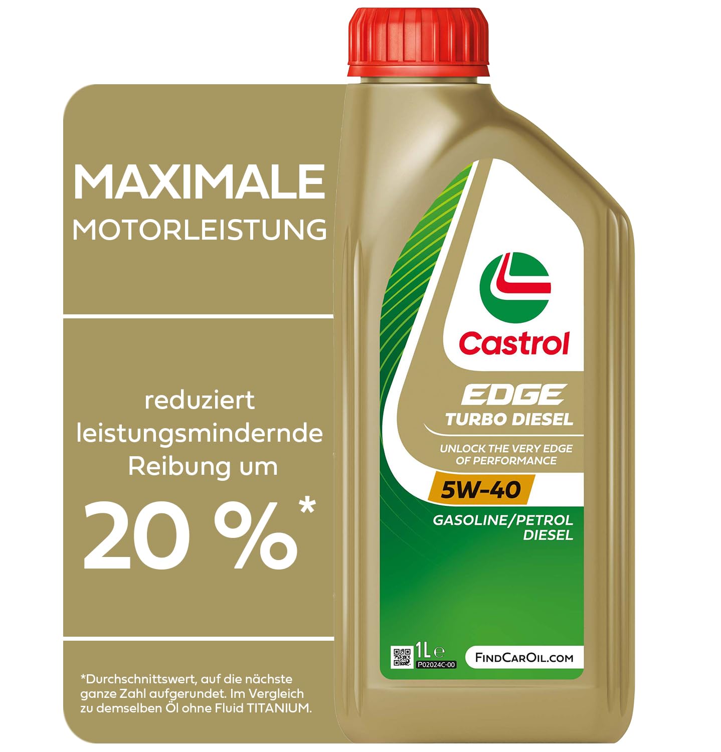 Castrol EDGE TURBO DIESEL 5W-40 Motoröl, 1L