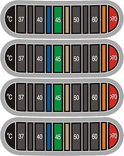 4PCS Temperature Strips, Coffee Jug Thermometer Sticker Color Changing Temperature Tag for Metal Milk Jugs Kitchen Thermometer Digital Food Aquarium