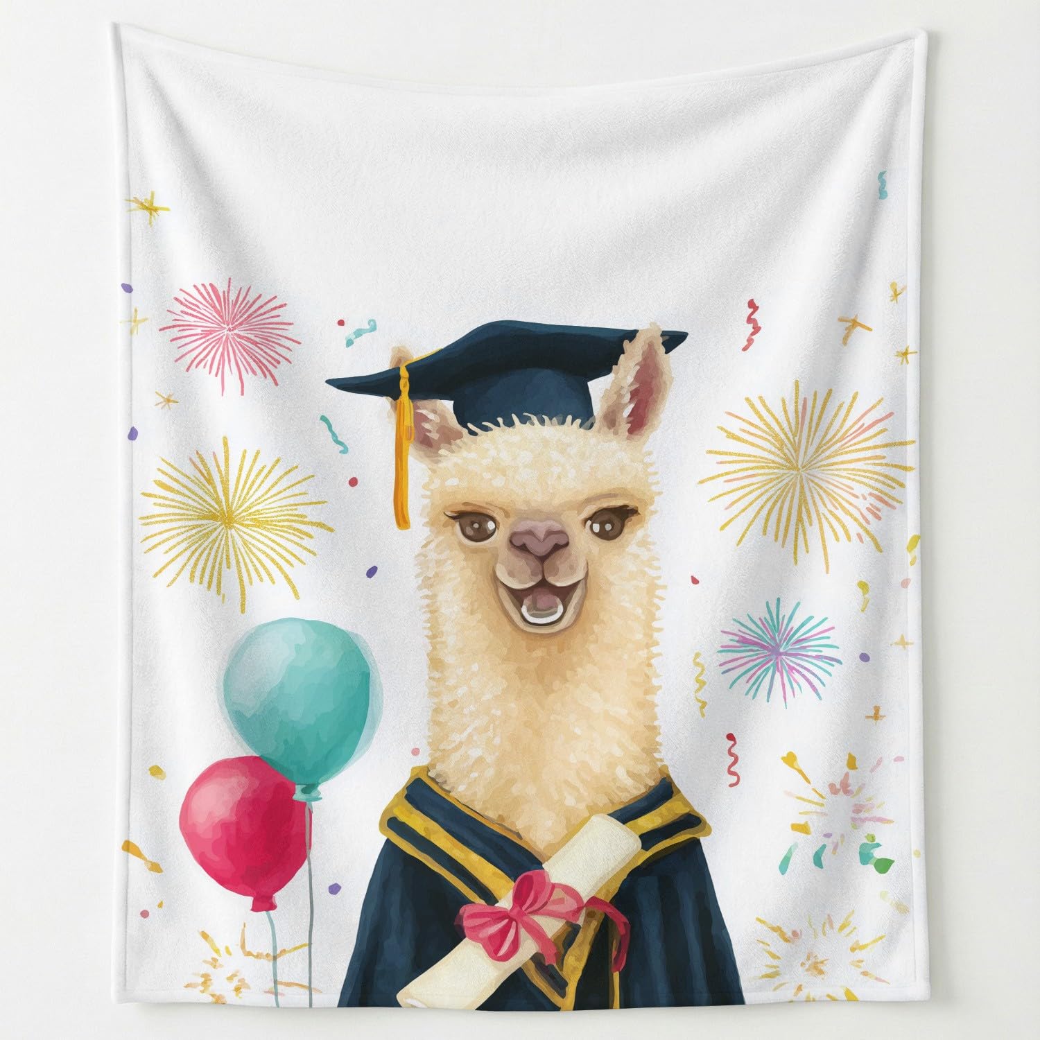 Manta de felpa de acuarela vibrante con acabado elegante textil