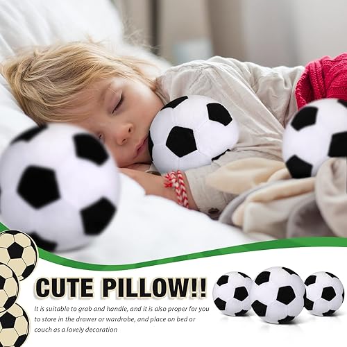 Miniatura 3 de Chivao 12 piezas de fútbol de peluche para niños y niñas, juguete de peluche suave, almohada de fútbol esponjosa, decoración de fiesta de fútbol