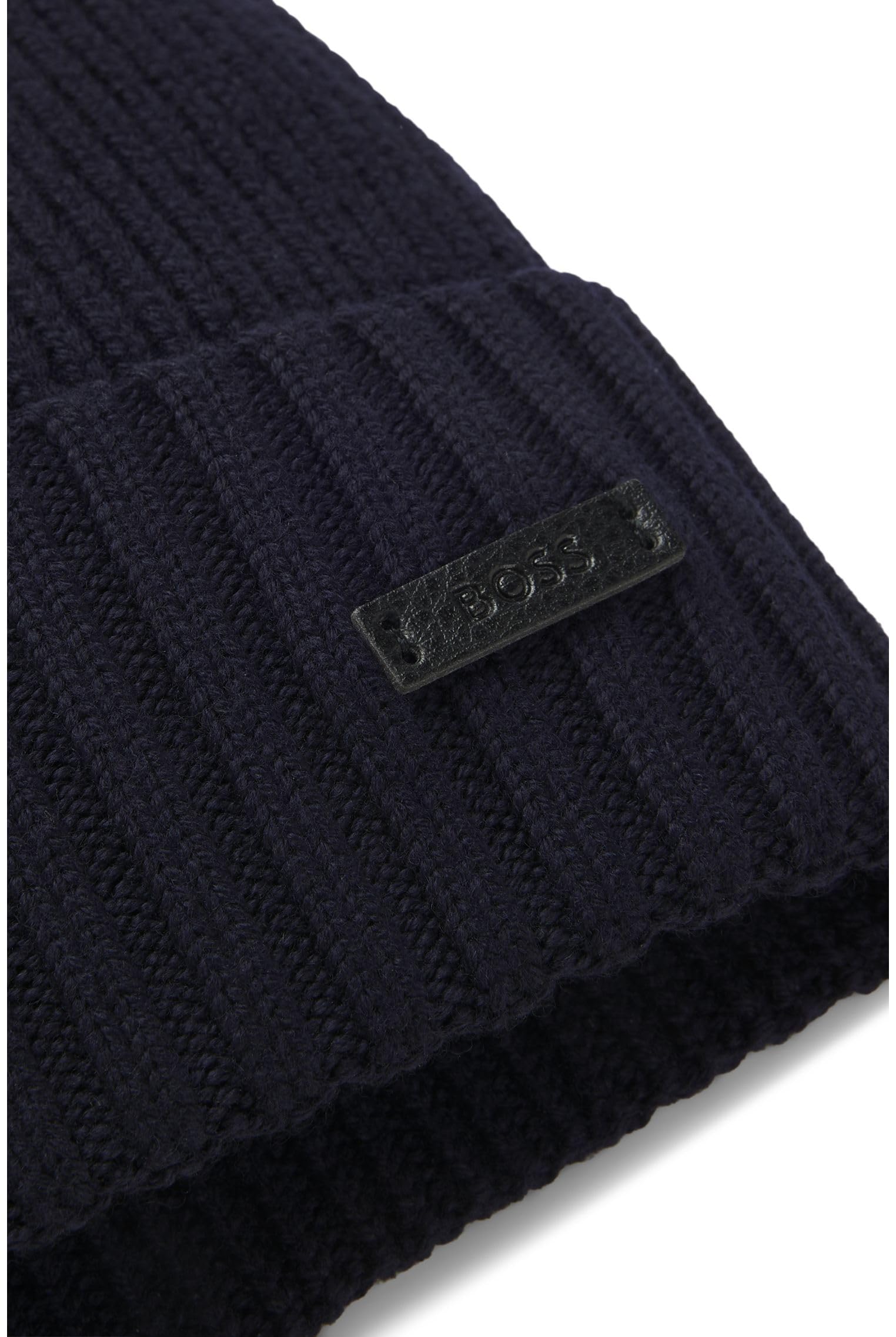Boss - Fati Ribbed Knit Hat, Berretto Uomo