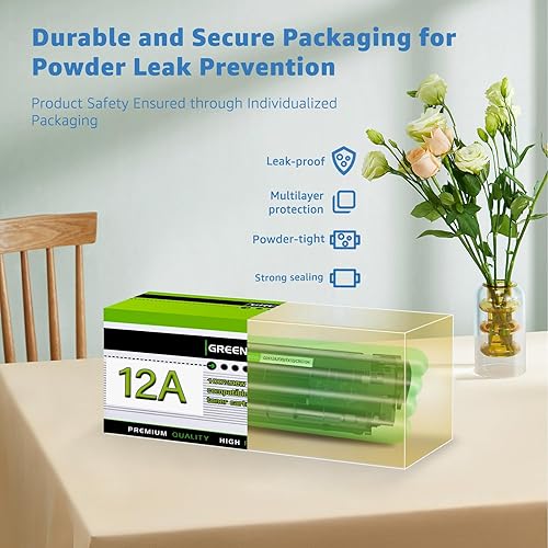 Miniatura 5 de greencycle Cartucho de tóner de repuesto 12A compatible con HP 12A Q2612A (negro) Laserjet 1010 1012 1018 1020 1022 1022N 3015 3030 3052 3055 M1005