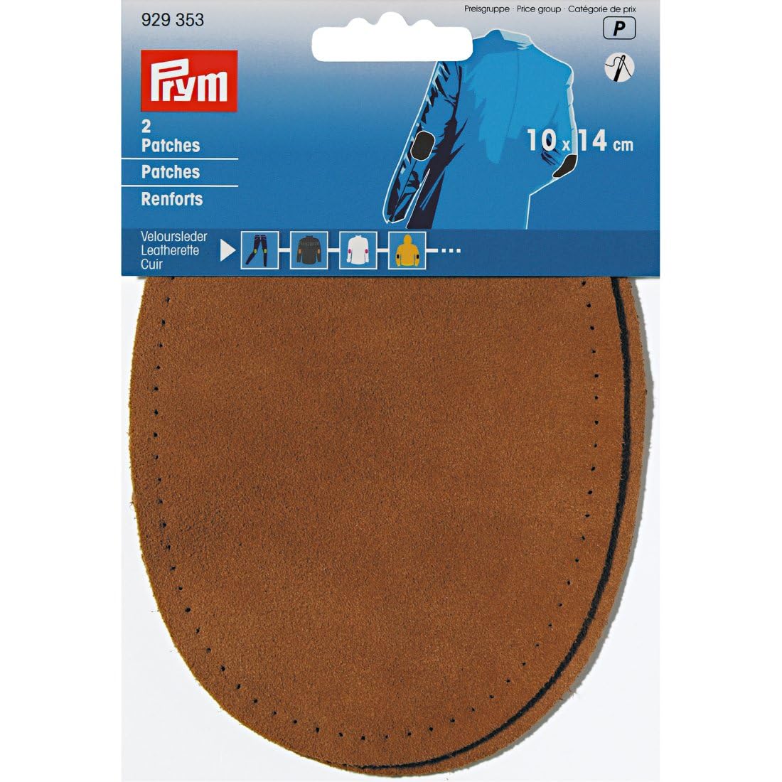 Prym 14 x 10 cm 2-Piece Leatherette Sew-On Patches, Camel