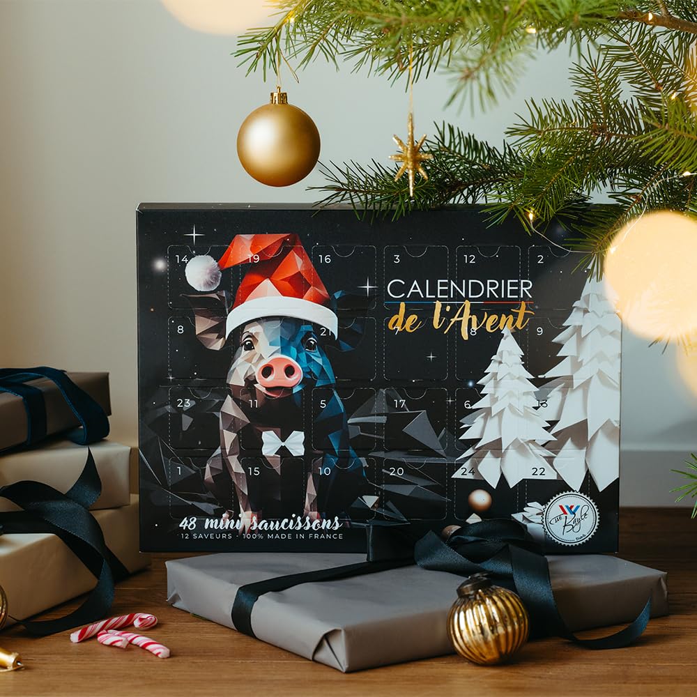 CADEAUX.COM - Calendrier De L'Avent Saucisson - Idee Cadeau Homme - Cadeau Gourmand Decoration Noel - Calendrier De L'Avent 2023 - Idée Cadeau Couple Saucisson A Déguster - Cadeau Noel