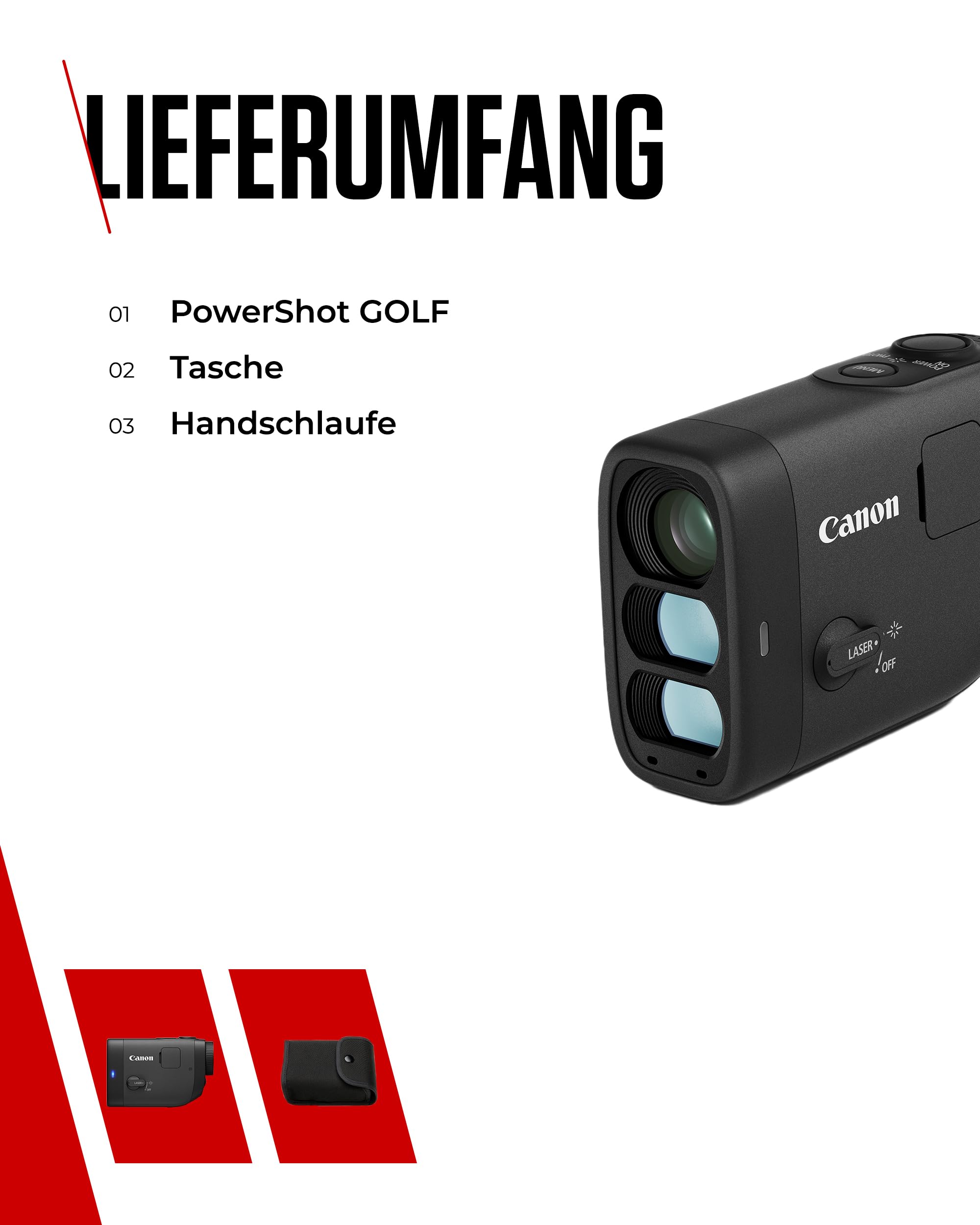 Canon PowerShot Golf-Entfernungsmesser - Rangefinder mit Flag-Lock & Slope Modus an/aus (12x Digitalzoom, 800 Yards Reichweite, Vibrationsfunktion, Digitalkamera, Videofunktionen, Bildstabilisierung)