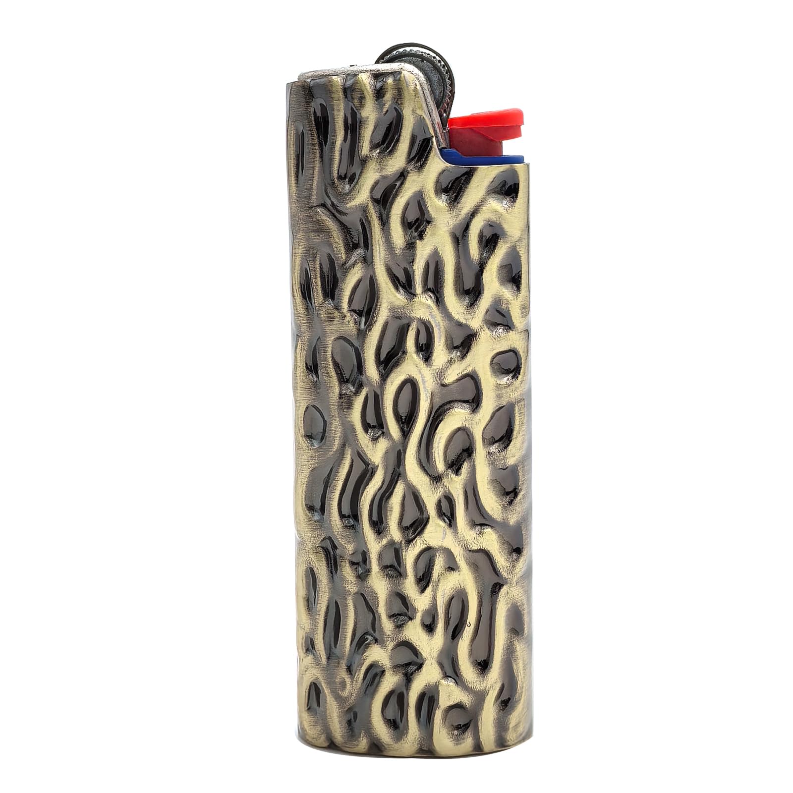 Metal Lighter Case Cover Holder Water Ripple Engraving for BIC Full Size Lighter J6