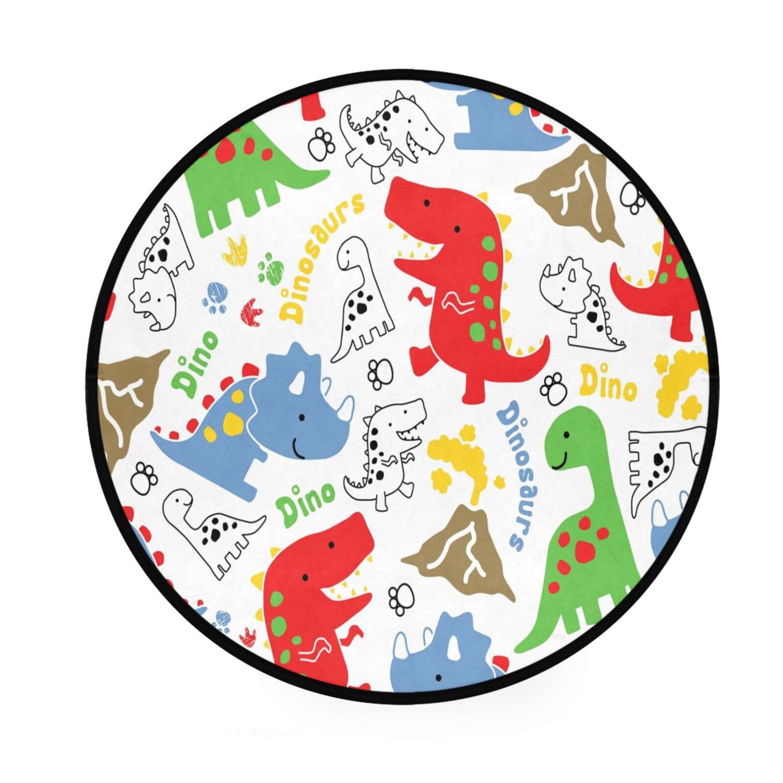 Tapis rond dinosaure antidérapant : fini les glissades dans la chambre des enfants