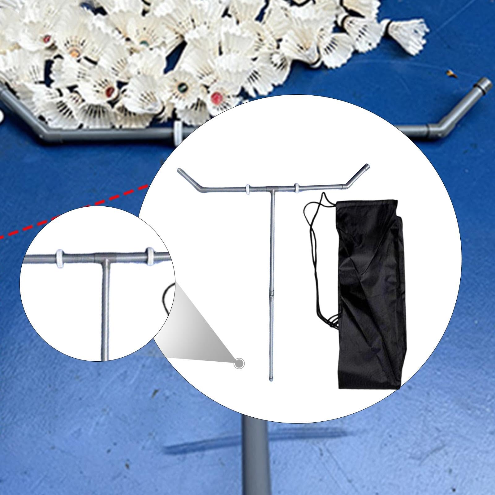 Menolana Badminton Ball Collector Gatherer Tennis Sport Equipment, Removable Sweeper Sweeping Machine for Park Outdoor Backyard Indoor, Gray