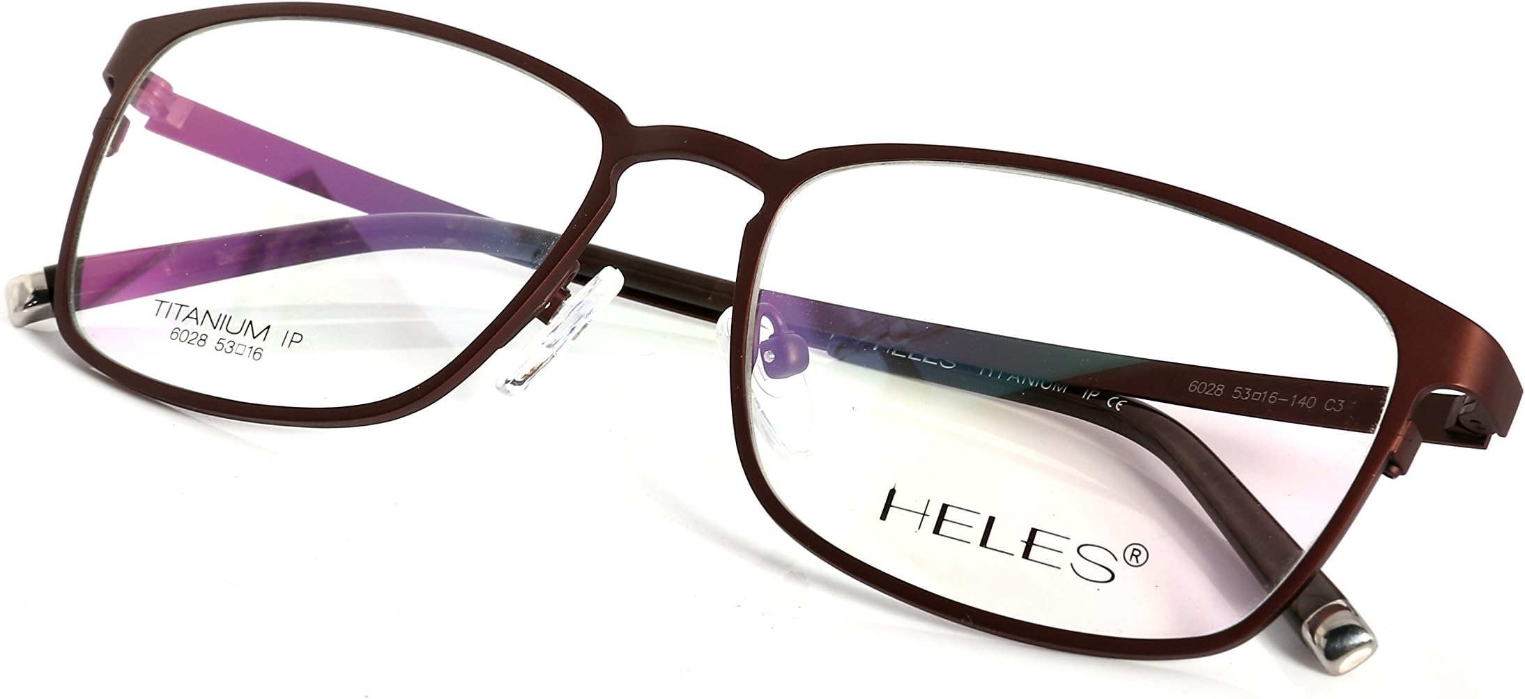 Heles Unisex Fashionable Pure Tianium Full Rim Optical Frame Eyeglasses, very light in weight, 53/16/140