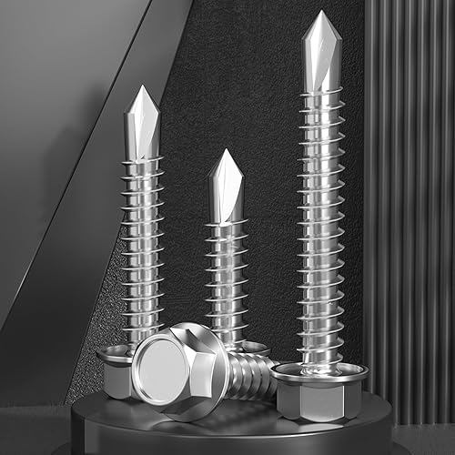 Miniatura 3 de 120 tornillos autoperforantes para metal, tornillos autorroscantes de acero inoxidable 410 #8 x 1 12 pulgadas, tornillos autorroscantes para metal,