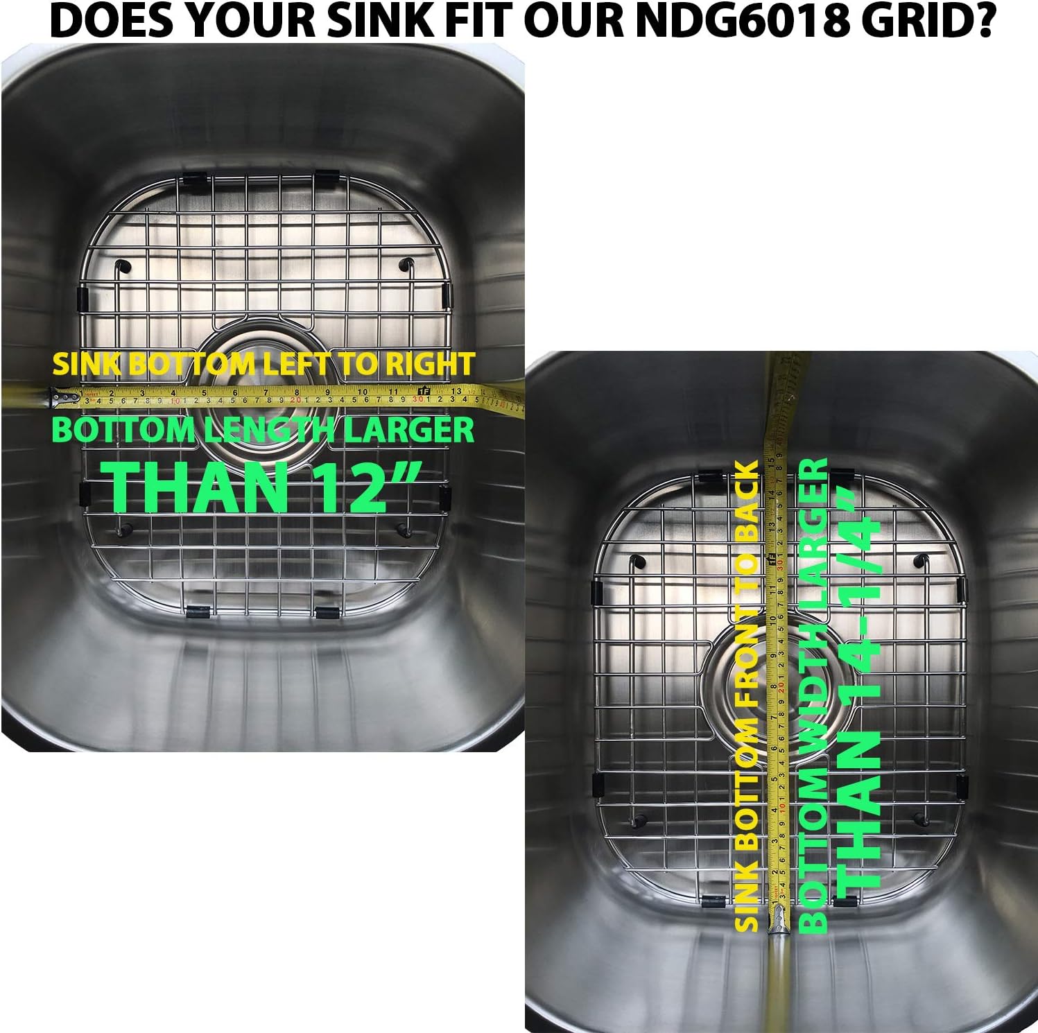Serene Valley Sink Protector 12" x 14 1/4", Centered Drain with Corner Radius 3-1/2", NDG6018