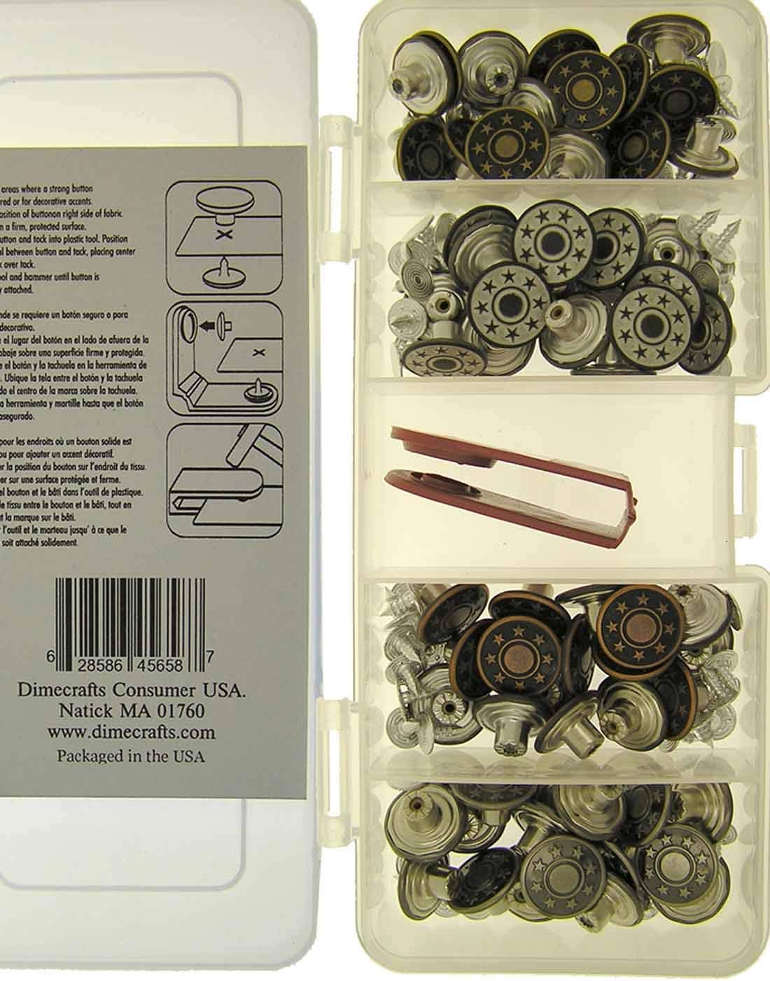 Popular Bachelor Strars Jean Buttons, 64 Set with Tool (C)