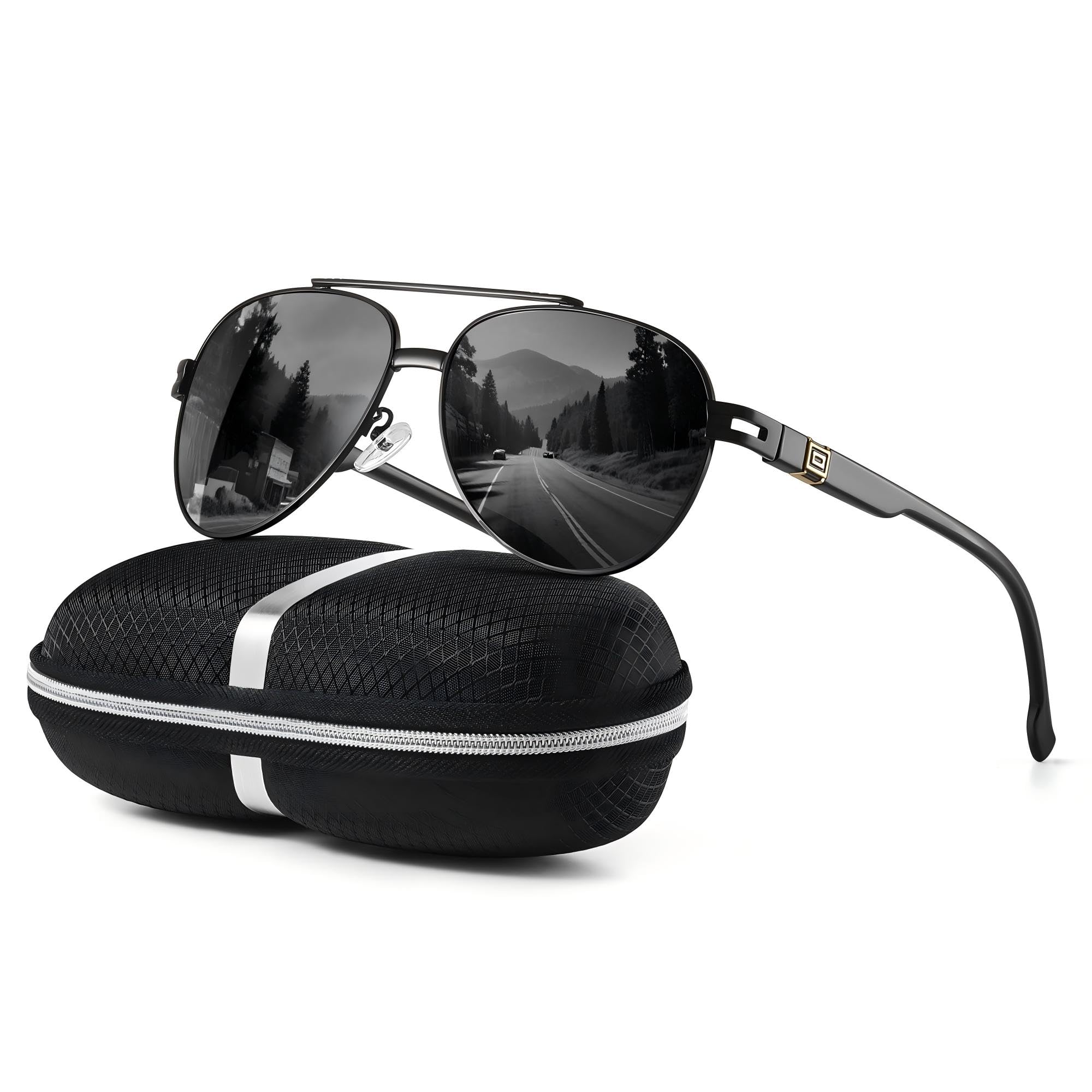 Polarized Aviator Sunglasses for Men Women- Fashion Shades Retro Sun Glasses Driving Fishing Golf UV Protection