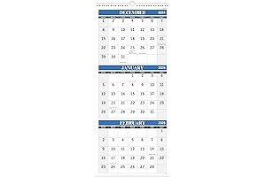 2025 3-Month Hanging Calendar