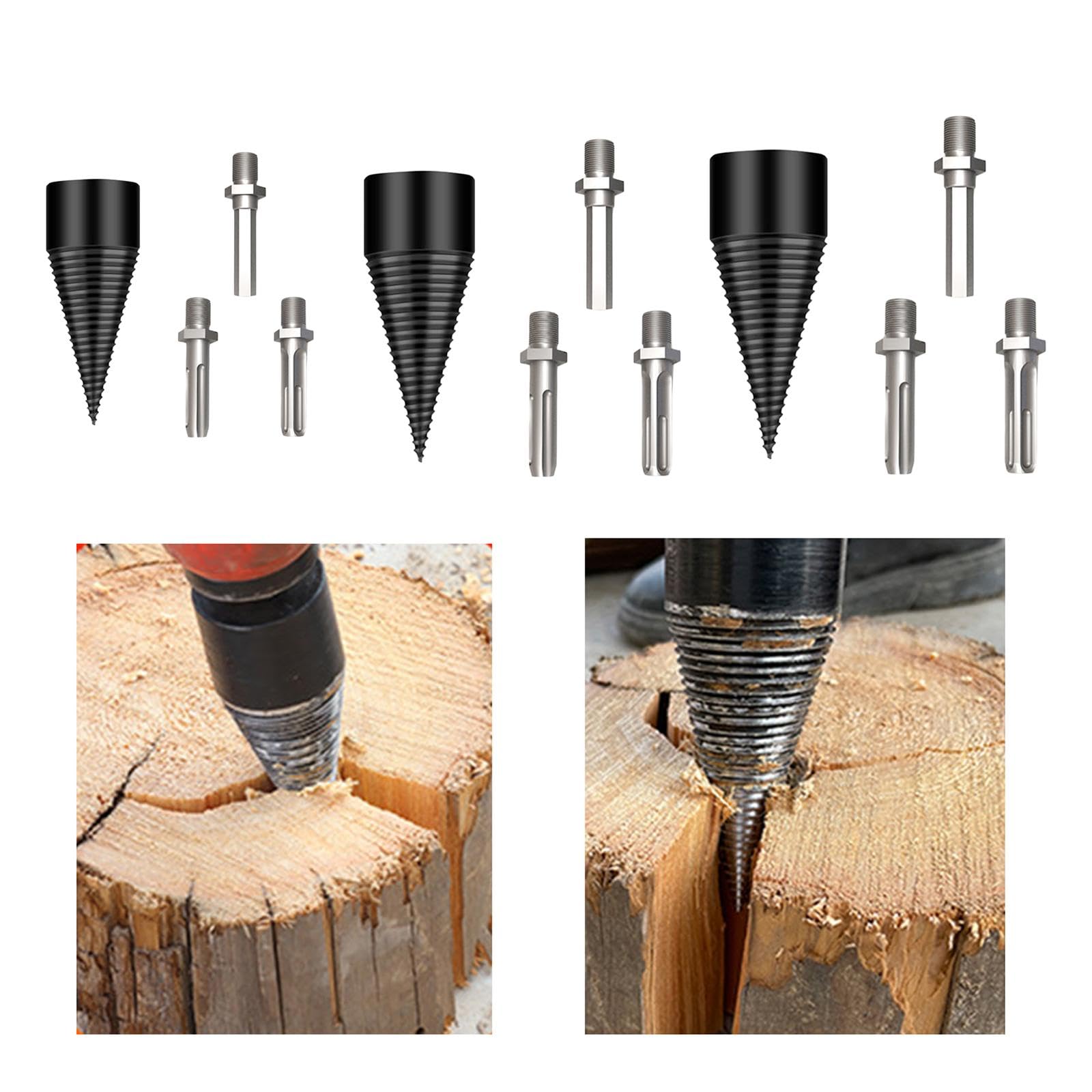 Wood Log Splitting Drill Bit Easy Splitter Firewood Log Splitter for Camping Diameter 32mm-image-38