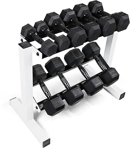Miniatura 11 de CAP Barbell Juego de mancuernas de 150 libras con estante de 2 niveles | Múltiples opciones Negro -,Blanco,https://www.amazon.com/dp/undefined