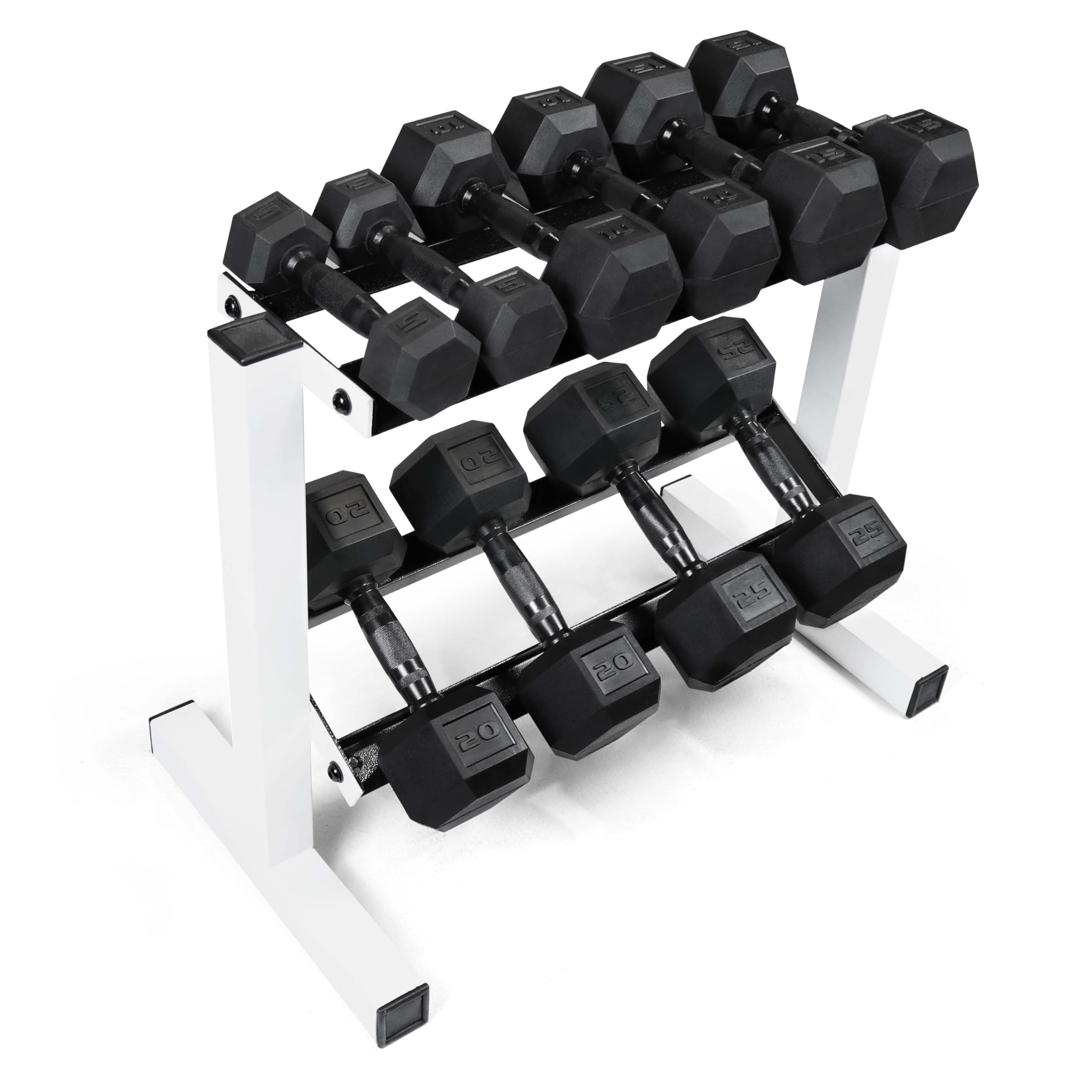 CAP Barbell 150 lb Dumbbell Set with 2-Tier Rack | Multiple Options