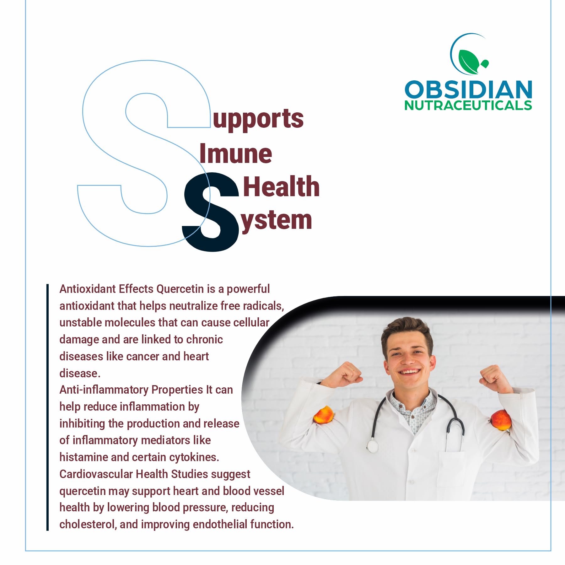 OBSIDIAN NUTRACEUTICALS | Quercetin 100 mg, 60 Vegetarian Capsules | Pure Bioflavonoid Antioxidant Supplement, Immune Support, Cellular Health | 3