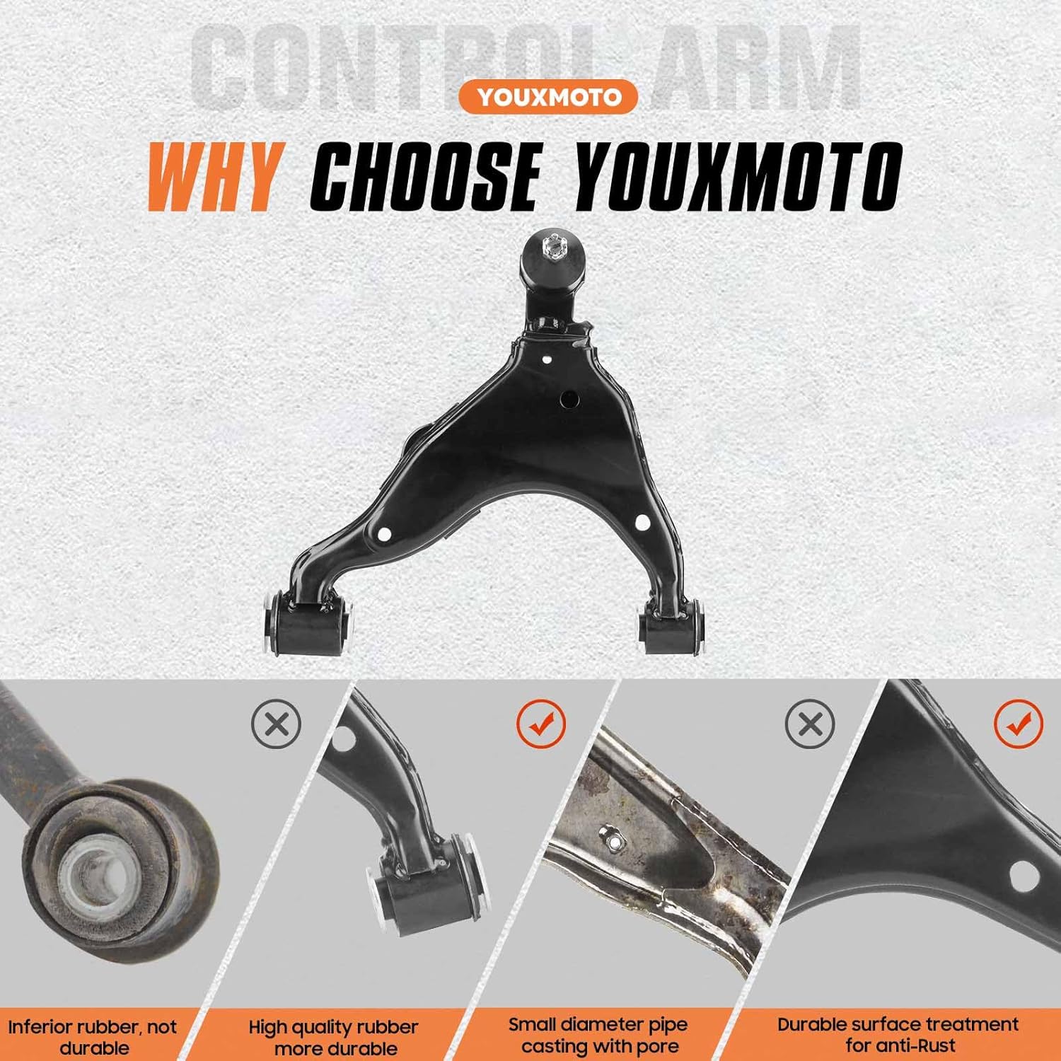 4PCS Front Upper+Lower Control Arms Suspension Kits Fits for Toyota Tacoma 2005-2014 4WD/RWD, for Tacoma 2015 (4WD Base/TRD Pro models/2WD Pre Runner)