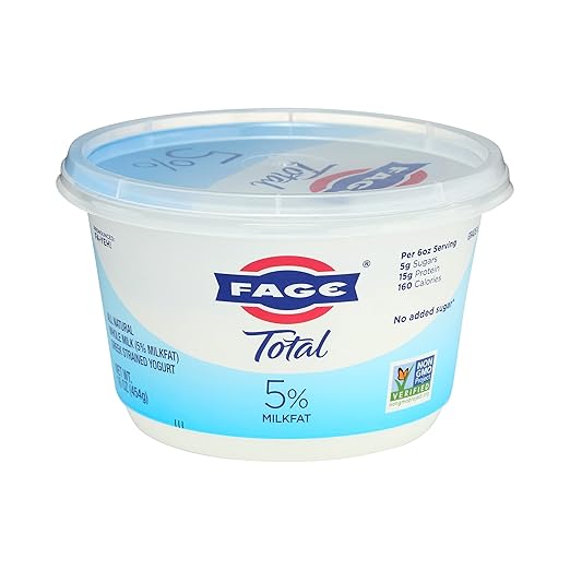 FAGE Total Greek Yogurt, 5 Whole Milk, Plain, 16 oz Grocery & Gourmet Food