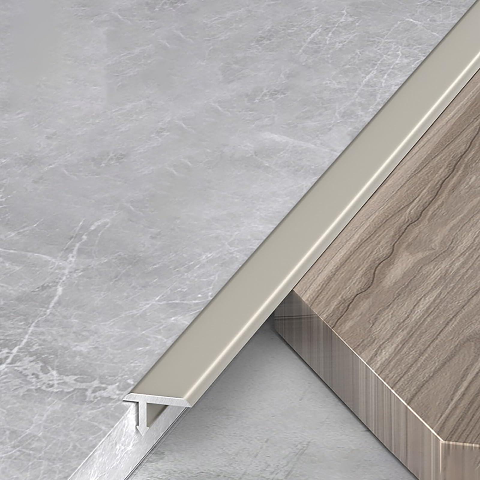 Abdeckleiste 90cm* 3 Stück Aluschiene T-Formleisten Übergangsschienen Für Harmonischen Bodenanschluss - Ideal Für Wohnzimmer, Küche & Eingangsbereich(Champagne,12mm)