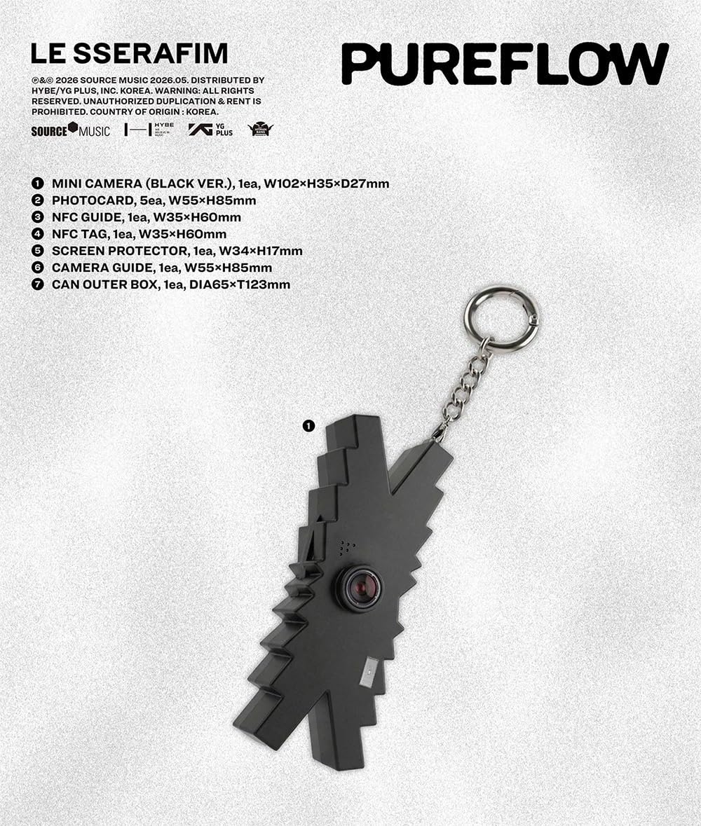 Amazon.com: LE SSERAFIM PUREFLOW PT.1 2nd Studio Album MINI CAMERA