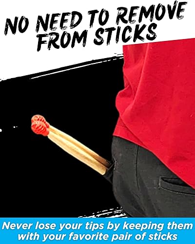 Miniatura 7 de Amortiguadores de baquetas para silenciar la práctica de tambores, reemplaza tu almohadilla de práctica de batería, puntas de silicona para