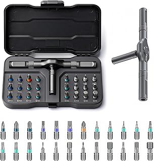 24 in 1 Magnetic Ratchet Screwdriver Set, Multi Bit DIY Magnetic Screwdriver Set with Detachable Ratchet Handle, Portable ...