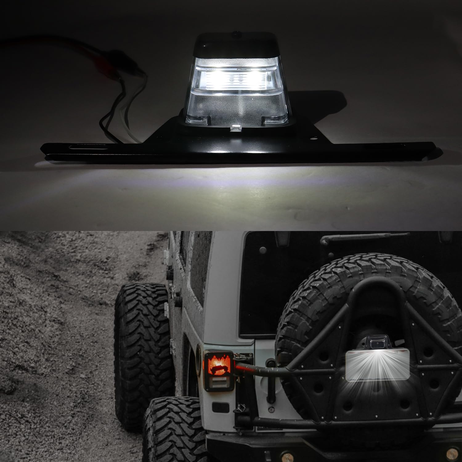 PACK : Universal Retractable License Plate Holder + LED License Light