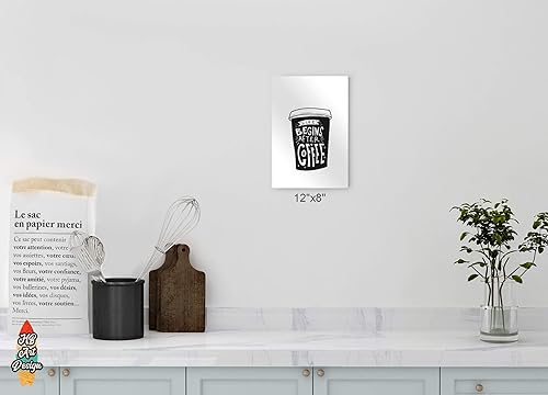 Miniatura 5 de HB Art Design Life Begins After Coffee Black and White Cup Metal Print Wall Art Coffee Bar Decor Coffee Signs Kitchen Wall Decor Dining Room