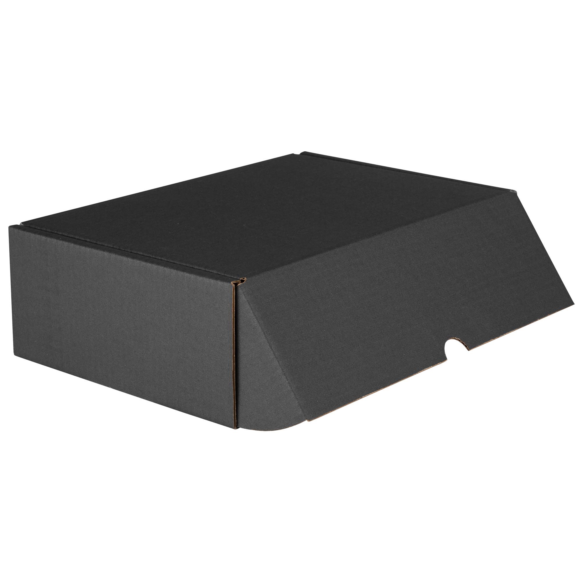 packer PRO Packung mit 25 Versandboxen aus Karton für Ecommerce und Geschenke, Schwarz, selbstmontierend, klein, 25 x 18 x 8 cm