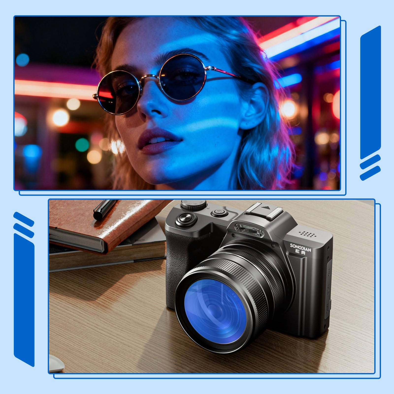 6-częściowy żel korekcyjny przezroczyste nakładki niebieski żel kolorowy filtr plastikowe arkusze do studia fotograficznego, stroboskopowa lampa wideo LED, 29,7 x 21 cm
